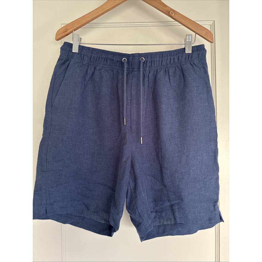 NWOT ONIA $130 AIR LINEN PULL-ON 6'' SHORTS IN NAVY SIZE MEDIUM